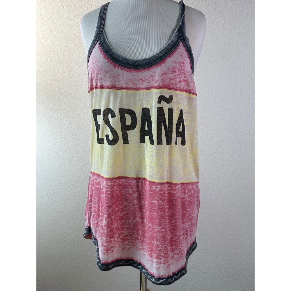 Chaser España Burnout Racerback Tank Spain Graphic Soft Tee M NWT